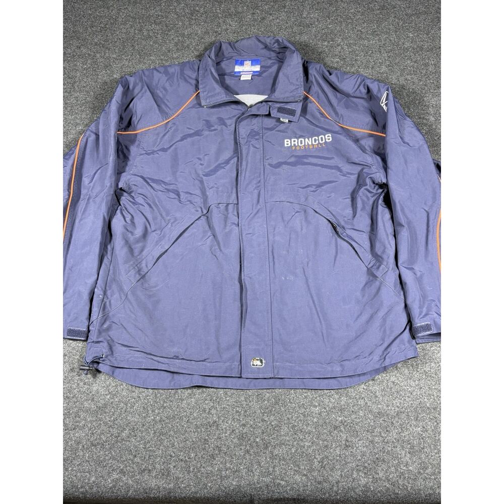 Reebok On-Field Denver Broncos Jacket Mens XL Navy Orange NFL Football Full Zip
